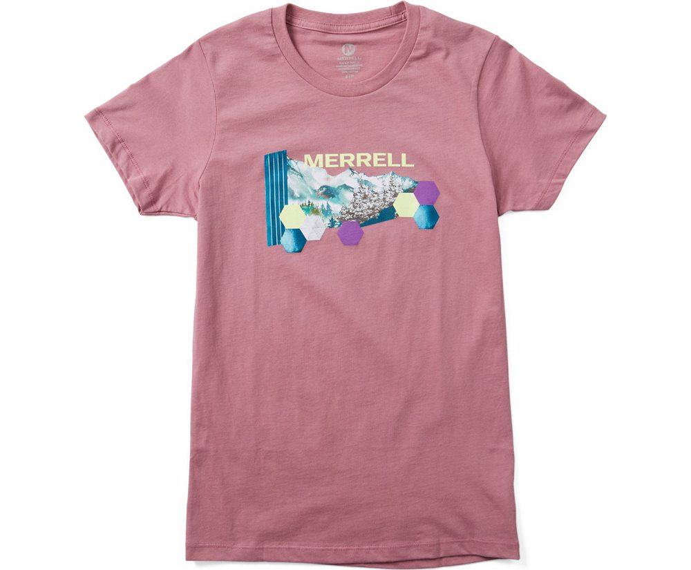 Manga Curta Senhora - Merrell Woodmark Logo Tee - Rosa - OGX185347
